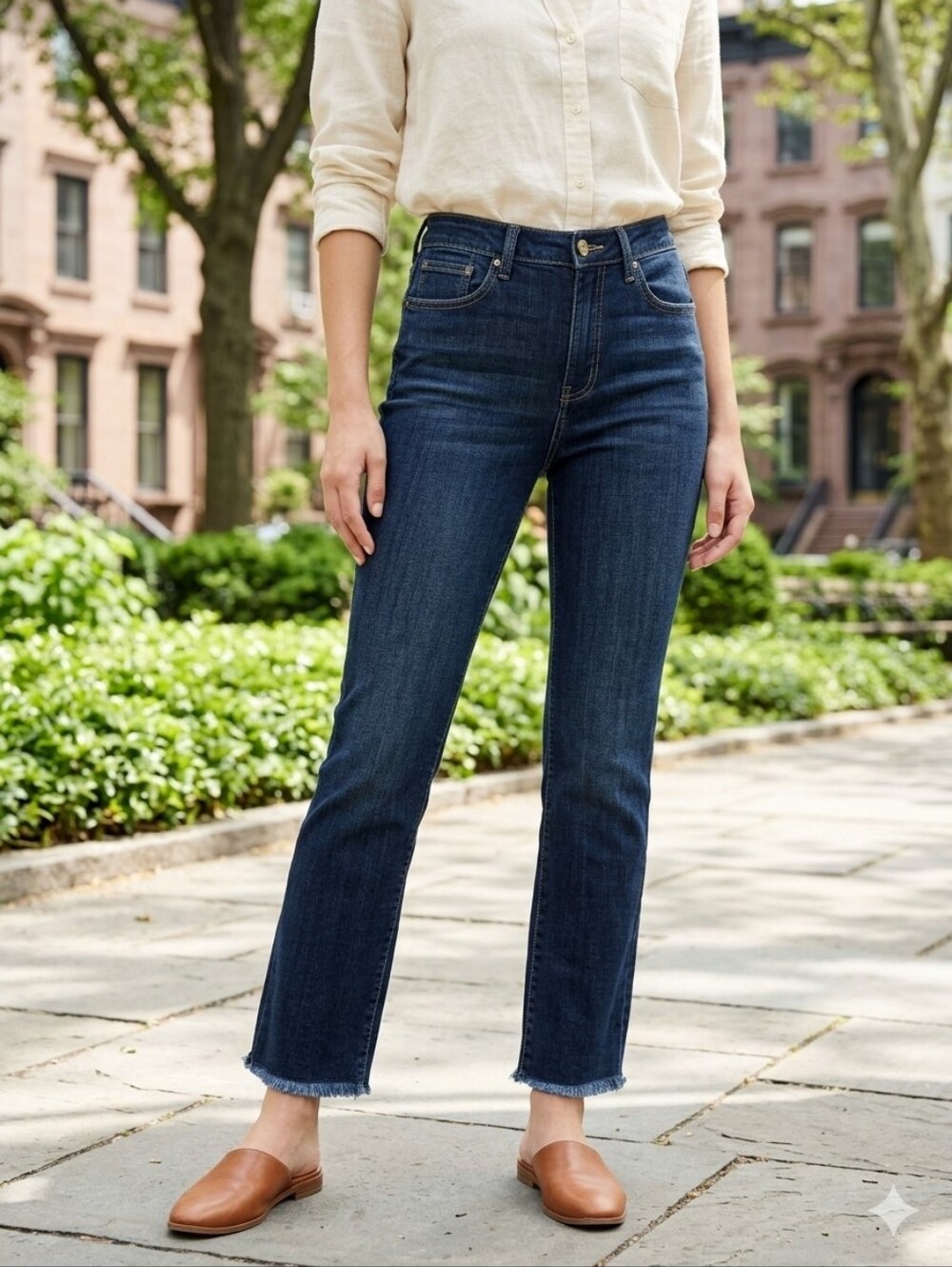 Seven7 High Rise Fashion Straight Cropped Jean raw-hem style-4 #126